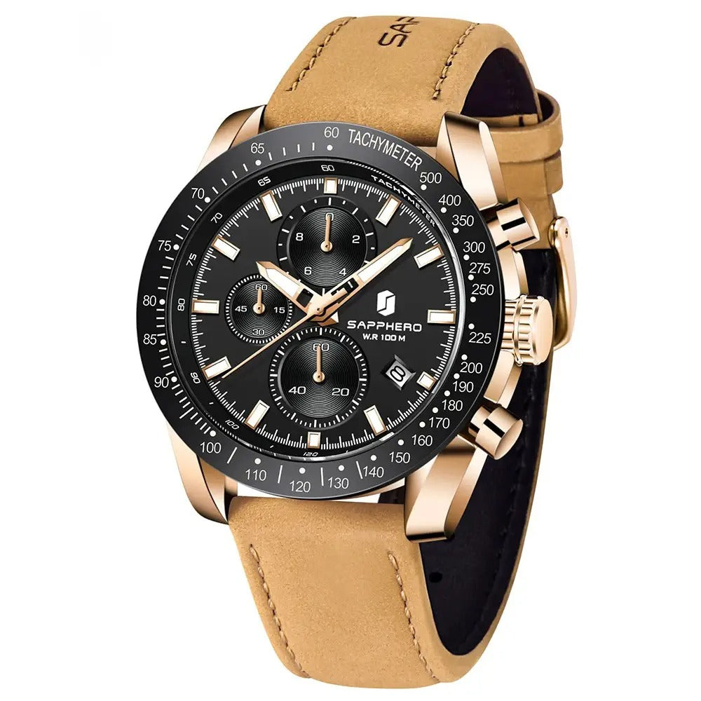 Sweston™ Luxury Leather Chronograph Men's Sports Watch