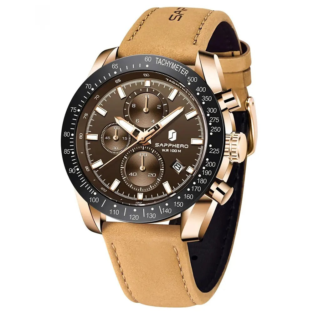 Sweston™ Luxury Leather Chronograph Men's Sports Watch