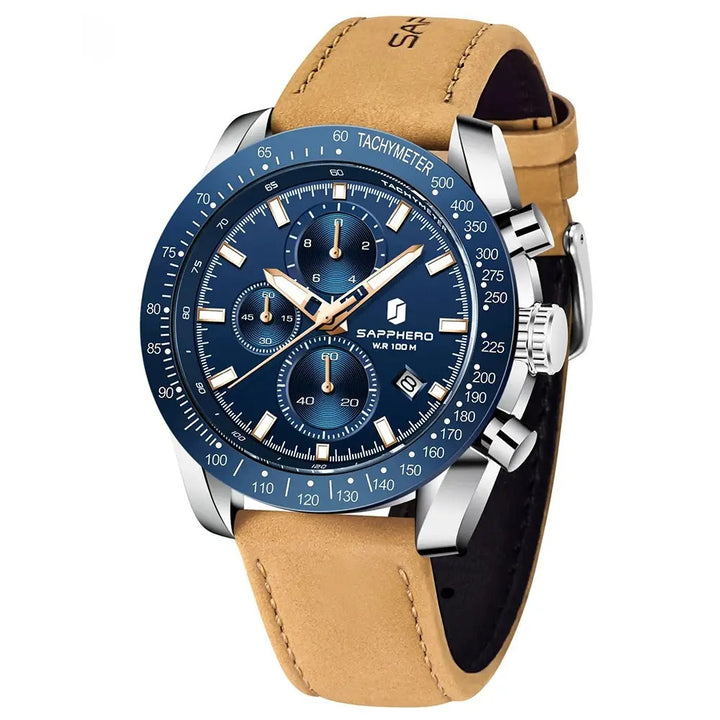 Sweston™ Luxury Leather Chronograph Men's Sports Watch