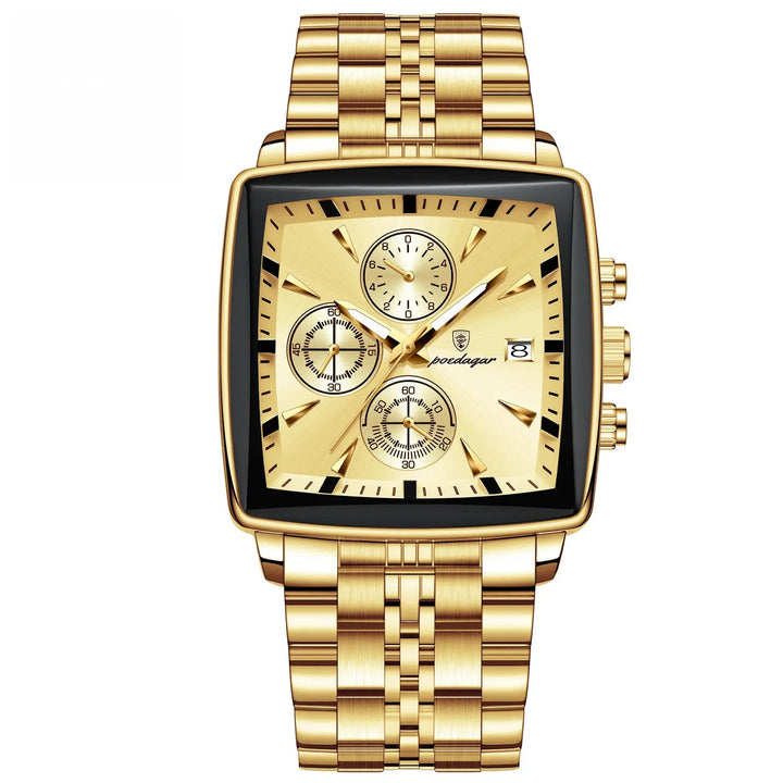 Sweston™ Luxury Square Chronograph Men's Watch | Waterproof & Stainless-Steel Timepiece