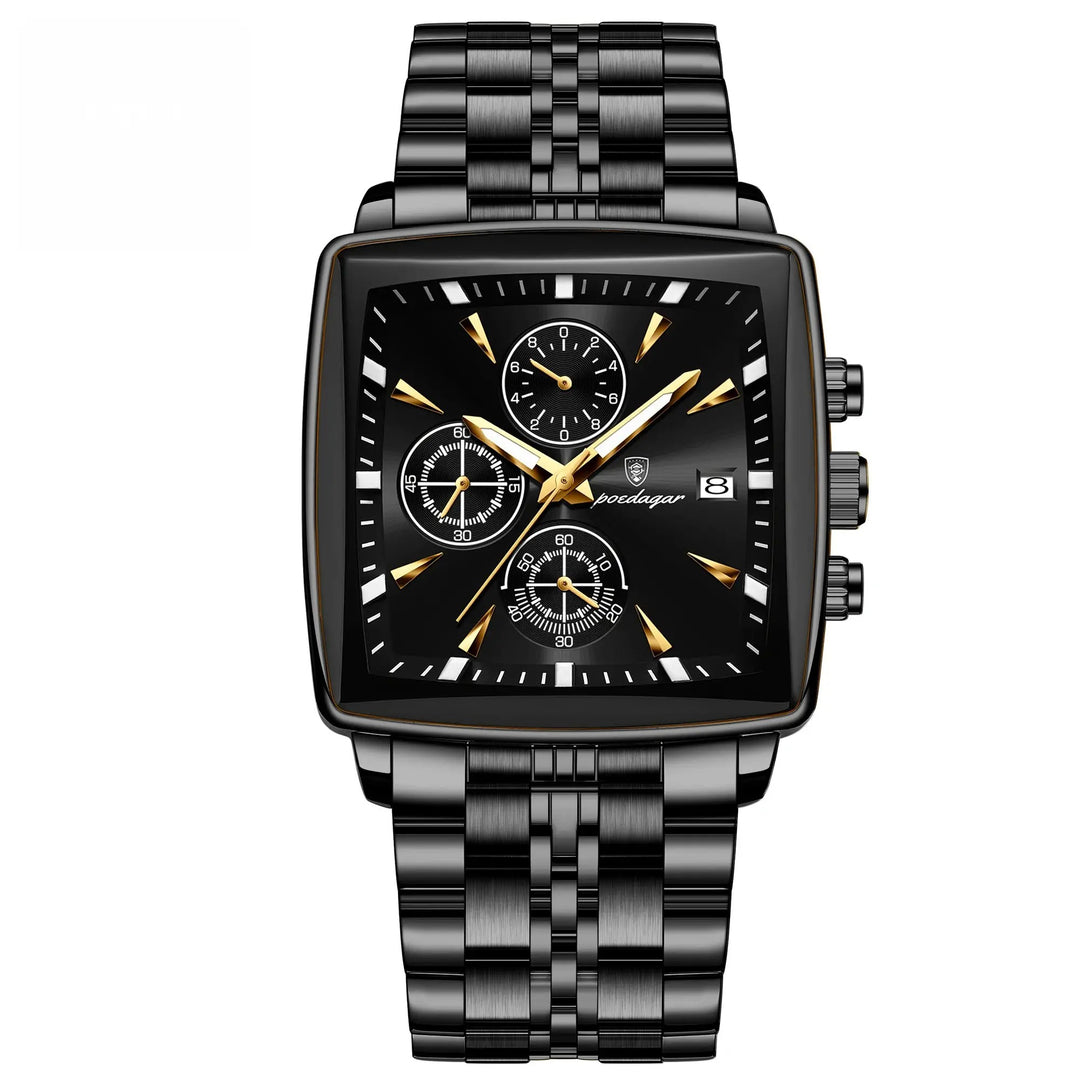 Sweston™ Luxury Square Chronograph Men's Watch | Waterproof & Stainless-Steel Timepiece