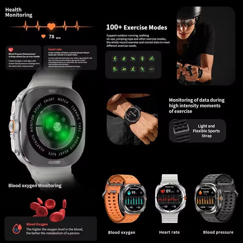 Sweston™ Galaxy Watch 7 Ultra | Smart Fitness Tracker with GPS & AMOLED Display