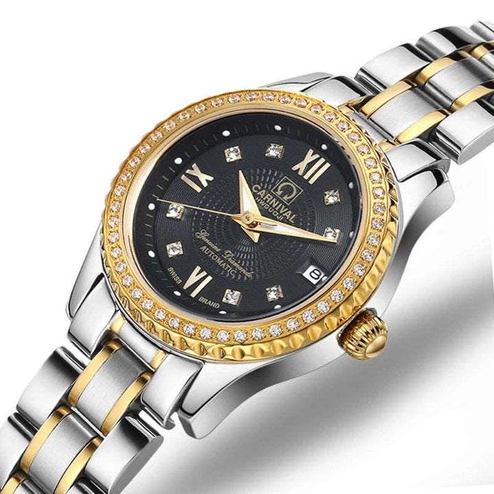 Sweston™ Luxury Diamond Automatic Watch for Women - Elegant Stainless Steel Bracelet