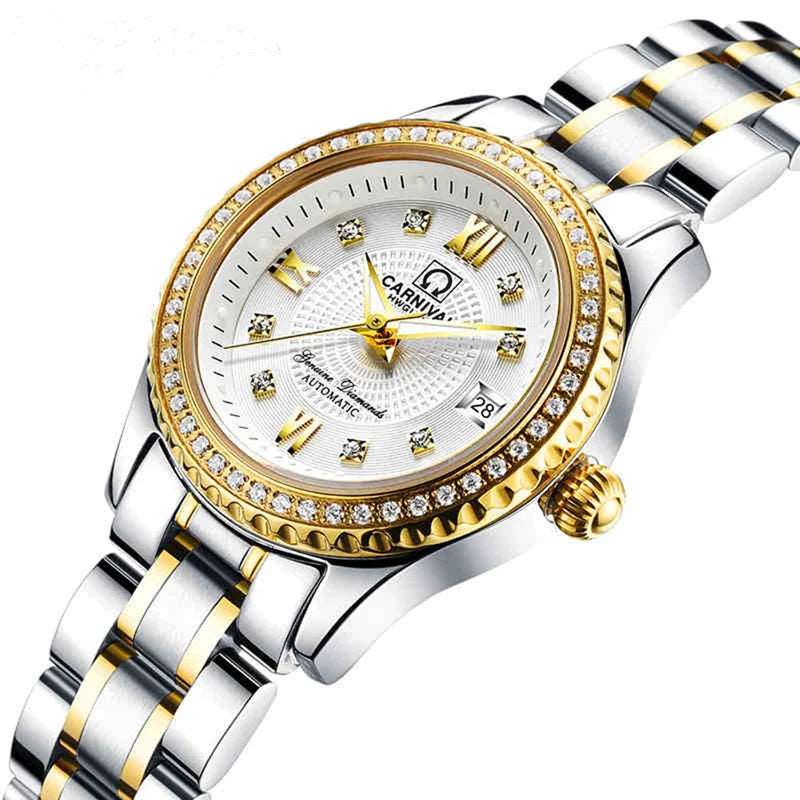 Sweston™ Luxury Diamond Automatic Watch for Women - Elegant Stainless Steel Bracelet