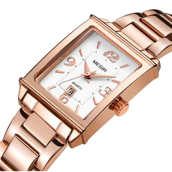 Sweston™ Women's Elegant Stainless Steel Quartz Watch – Waterproof Fashion Timepiece with Calendar