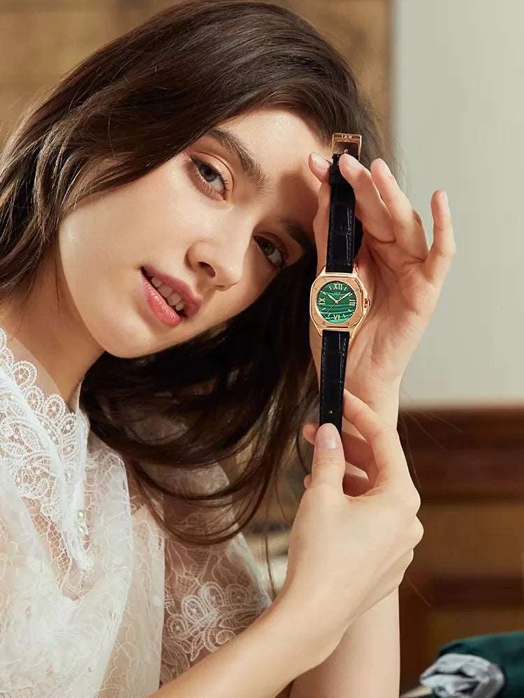 Sweston™ Retro Green Quartz Women's Watch - Classic Luxury with Sapphire Crystal