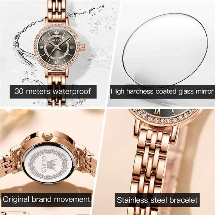 Sweston™ Rose Gold Women’s Quartz Watch – Elegant Bracelet Design