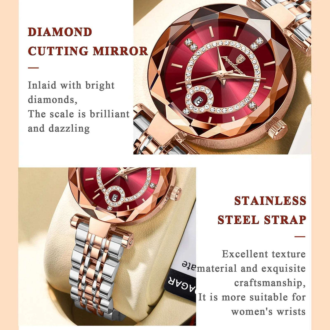 Sweston™ Luxury Diamond Quartz Watch for Women – Gift Box Included