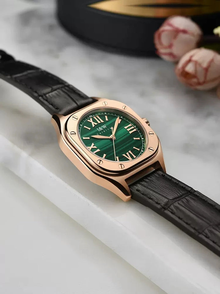 Sweston™ Retro Green Quartz Women's Watch - Classic Luxury with Sapphire Crystal