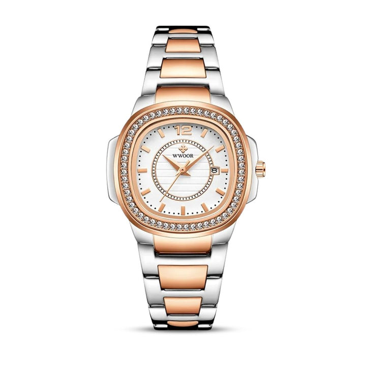 Sweston™ Women's Luxury Rose Gold Diamond Watch | Elegant Stainless Steel Waterproof Timepiece