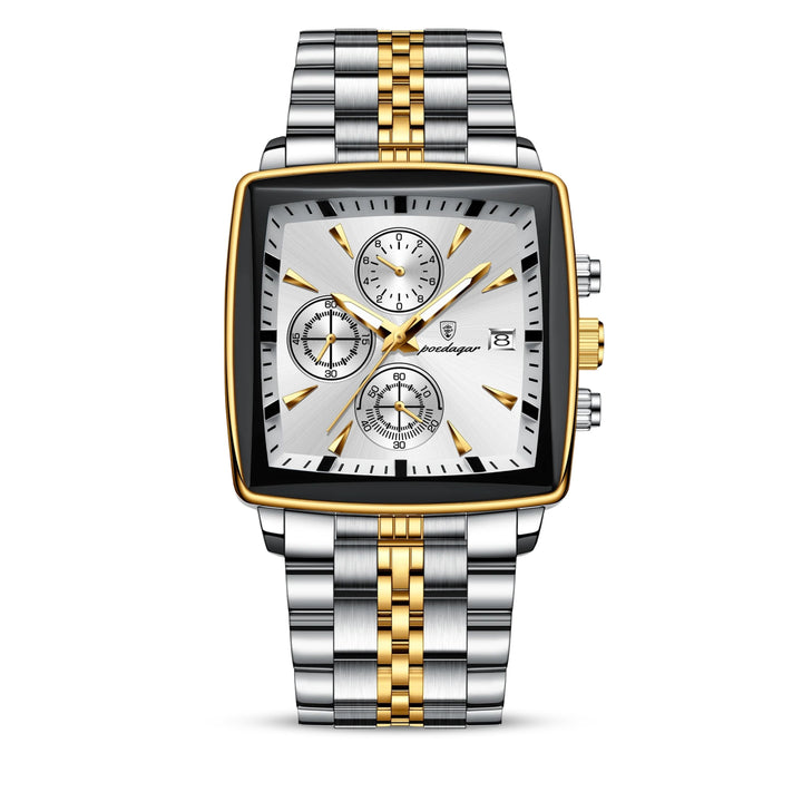 Sweston™ Luxury Square Chronograph Men's Watch | Waterproof & Stainless-Steel Timepiece